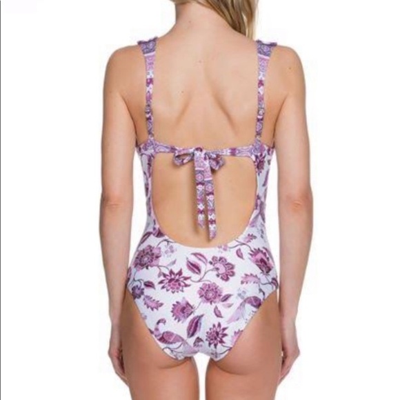 BECCA Tahiti Plunge One Piece Swimsuit M - Picture 3 of 12